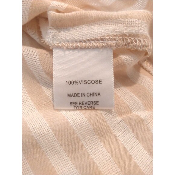 Lucy Paris Beige And White Striped 100% Viscous Blouse Large - Picture 8 of 10